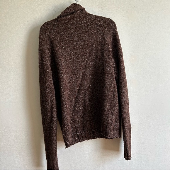 Frank and Oak Brown Turtleneck Relaxed Lambs Wool Sweater - Picture 7 of 9